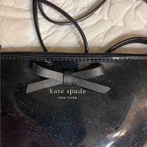 New Kate Spade Blue Amy Mavis Street Glitter Crossbody Bag Navy, Black Accents